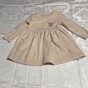 dip Light Tan Kids Casual Dress with Embroidery size 2t
